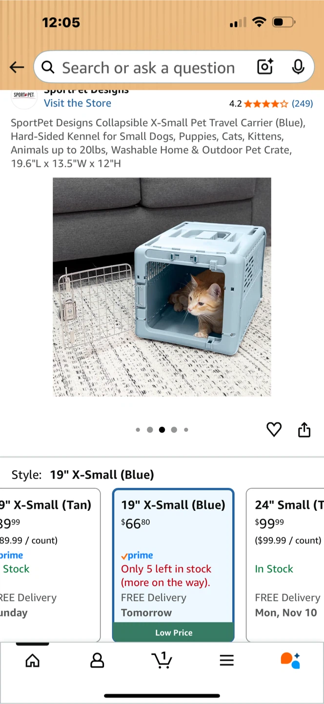 SportPet Designs X-Small Pet Travel Carrier (Blue)