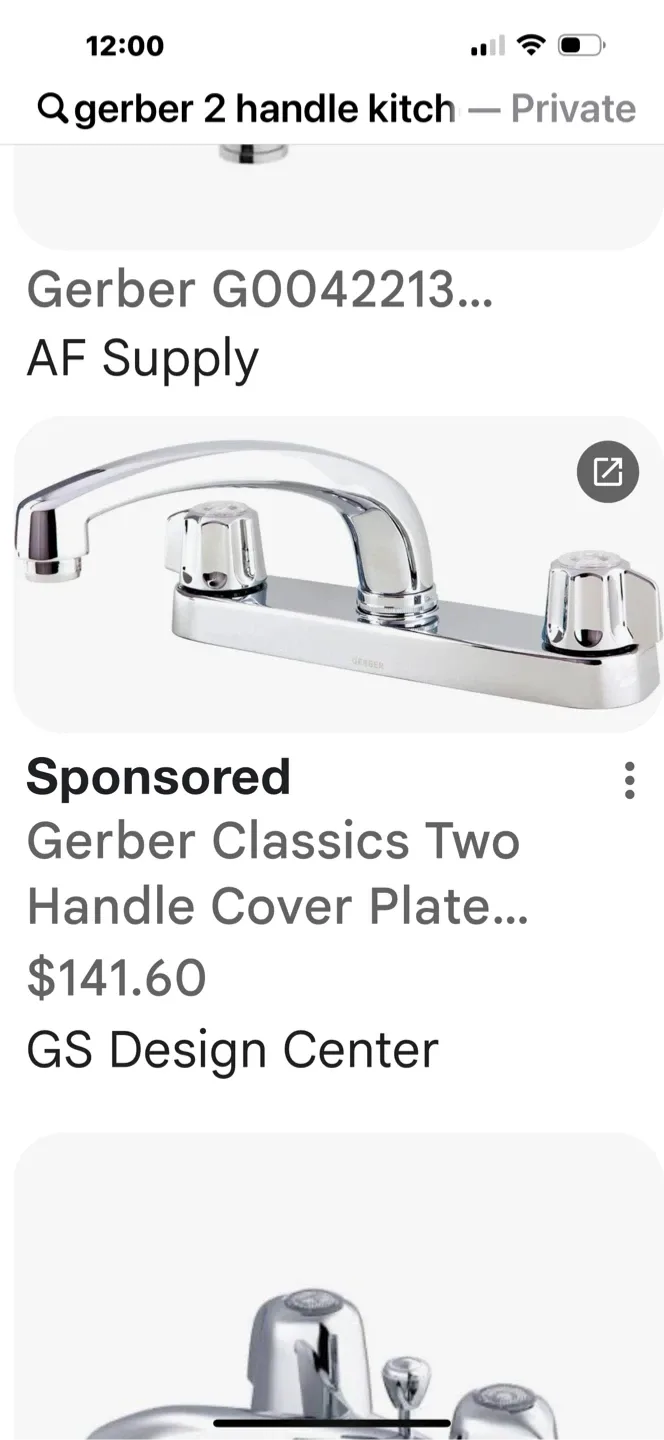 Gerber Classics Two Handle Kitchen Faucet thumbnail