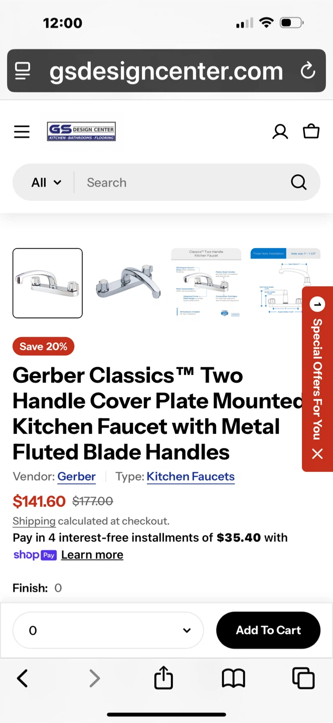 Gerber Classics Two Handle Kitchen Faucet - photo 3