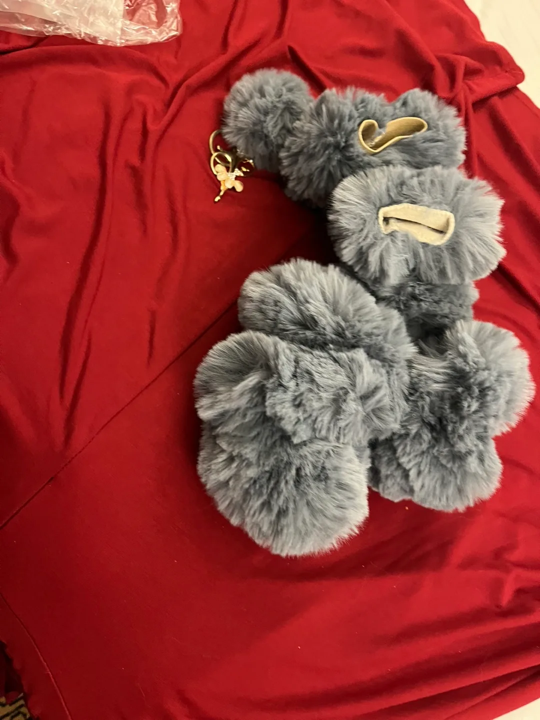 4Pcs/Set fluffy Furry Steering Wheel and a keychain image indicator(2)