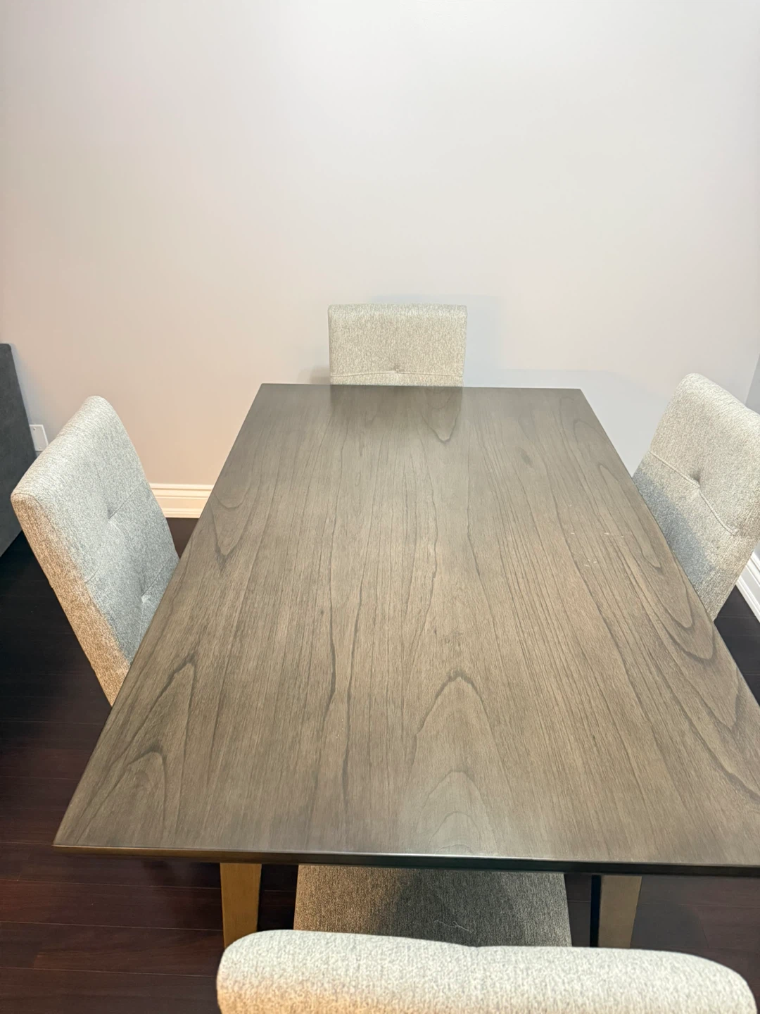 Dining Table with 4 Chairs - Grey Fabric - photo 2