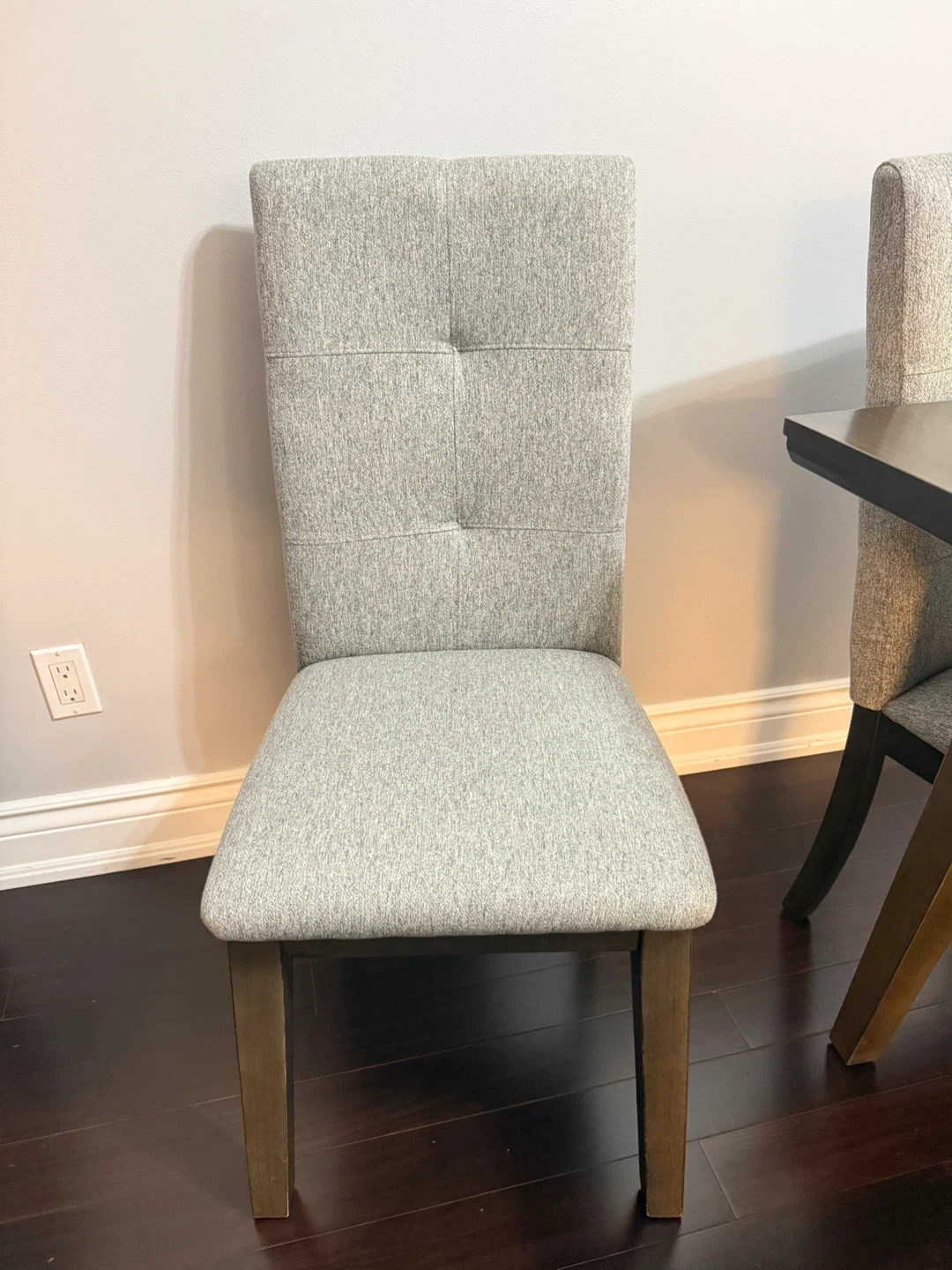 Dining Table with 4 Chairs - Grey Fabric - photo 3