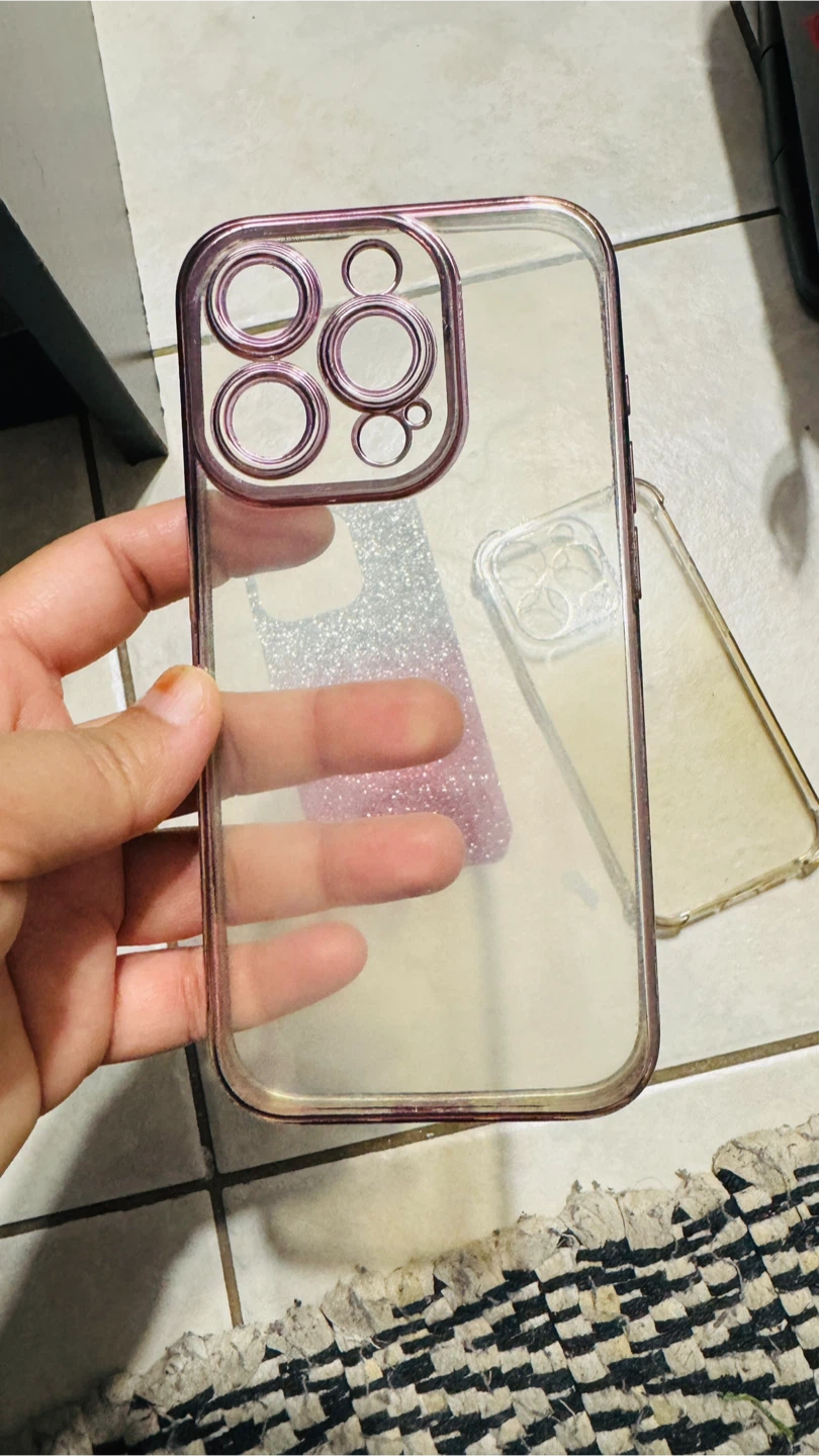 iPhone Cases - Pink Glitter & Clear