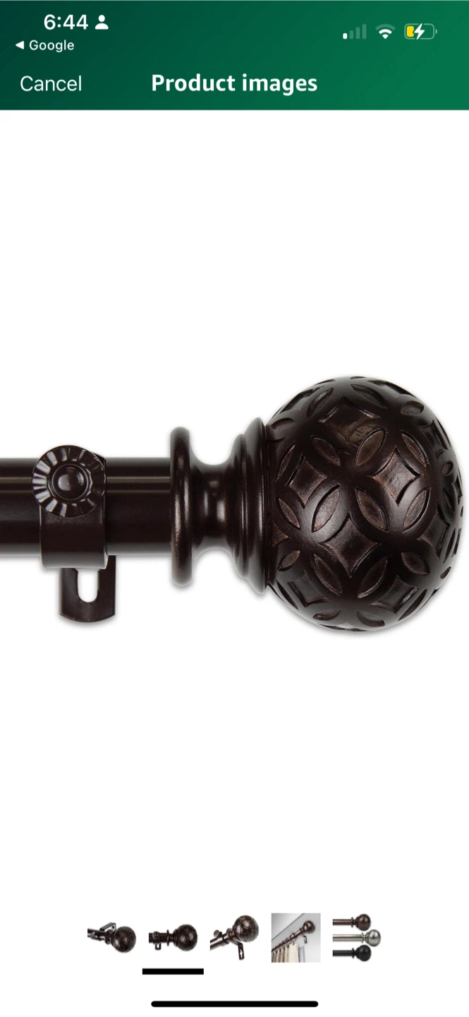 Brown Curtain Rod with Decorative Finial - photo 2