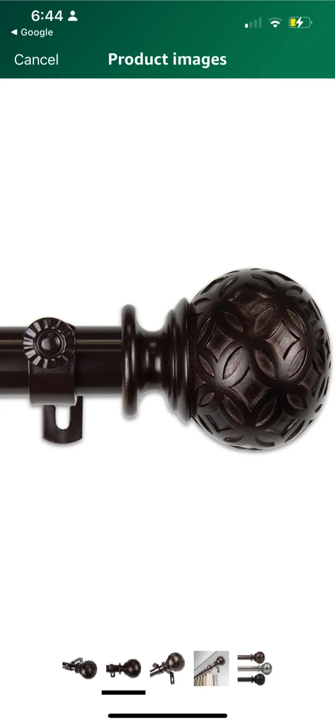 Brown Curtain Rod with Decorative Finial image indicator(2)