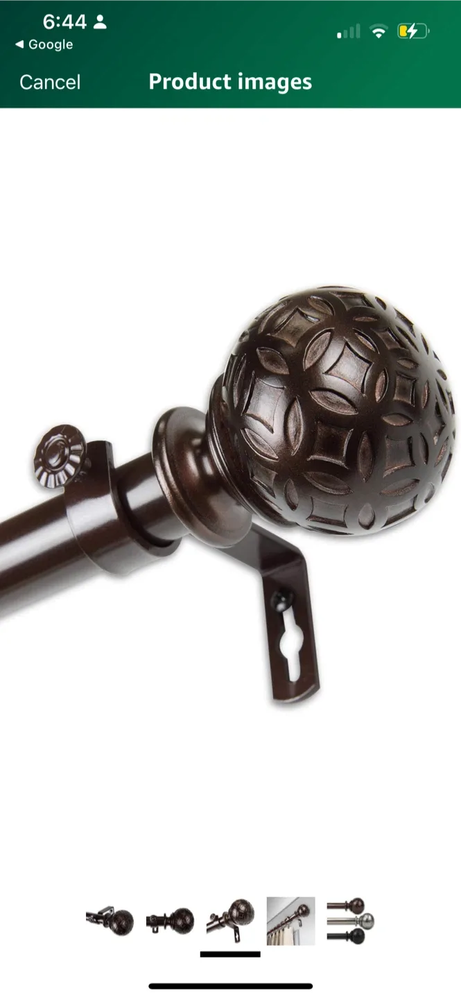 Brown Curtain Rod with Decorative Finial image indicator(3)
