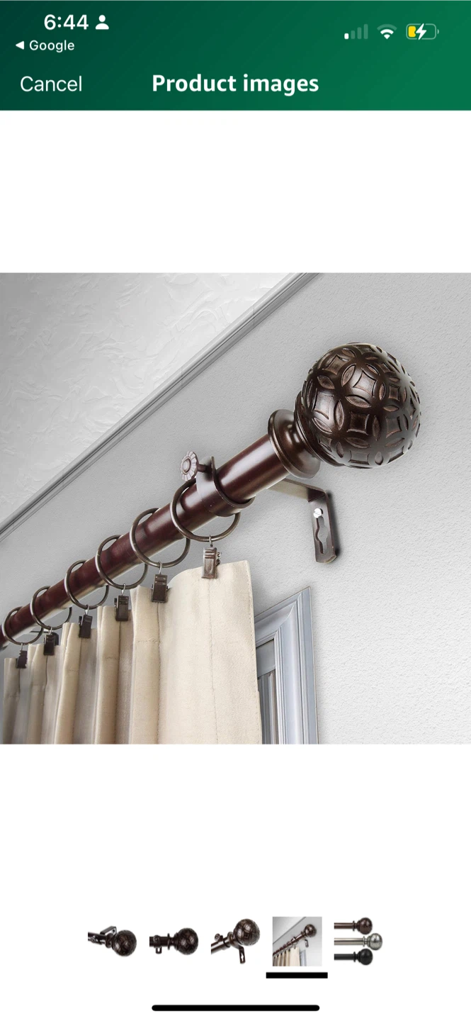 Brown Curtain Rod with Decorative Finial - photo 4