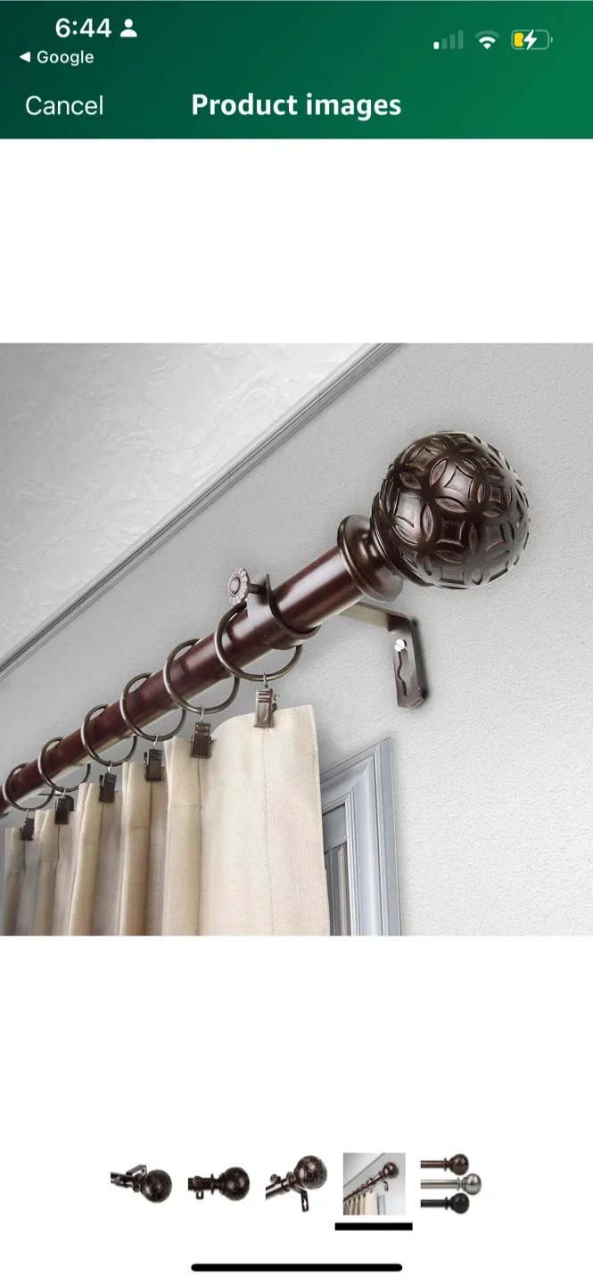 Brown Curtain Rod with Decorative Finial image indicator(4)