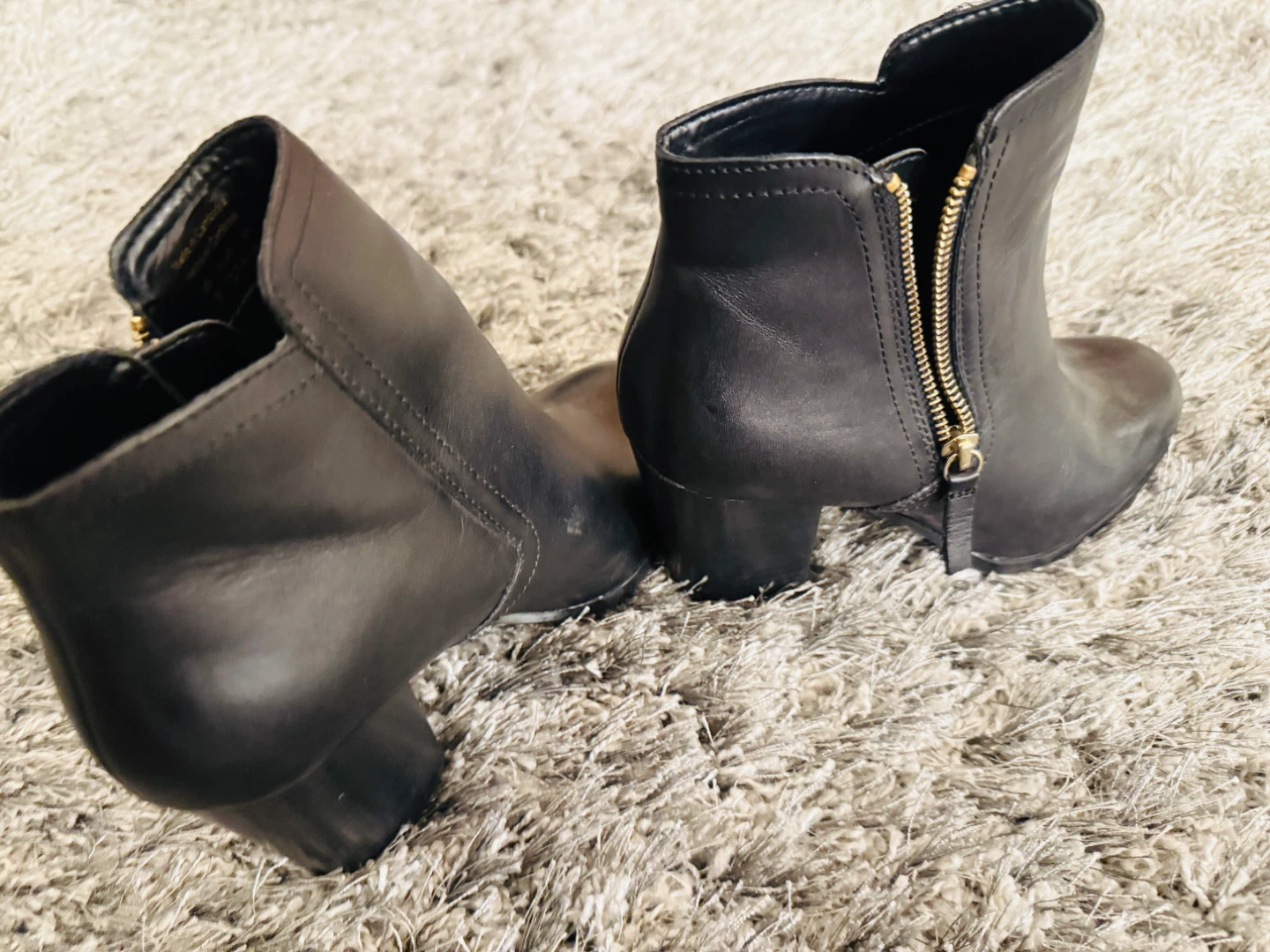 Aldo Black Leather Ankle Boots - Size US 7