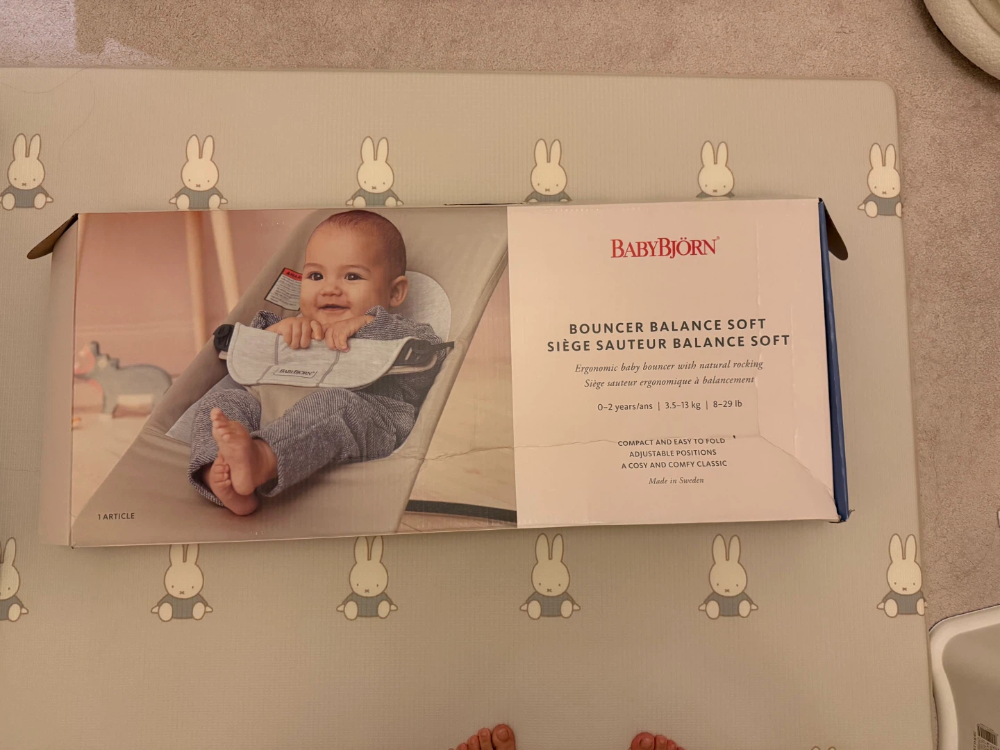 Almost New BabyBjörn Bouncer Balance Soft - Grey