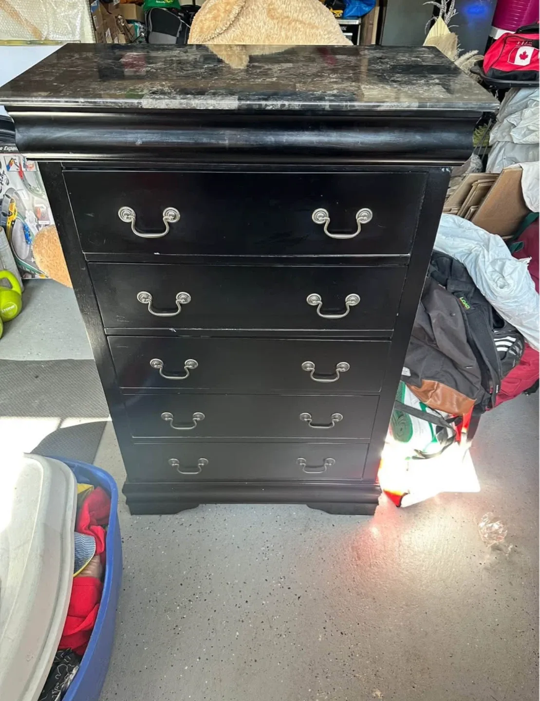 Black 6-Drawer Dresser with Marble Top image indicator(2)