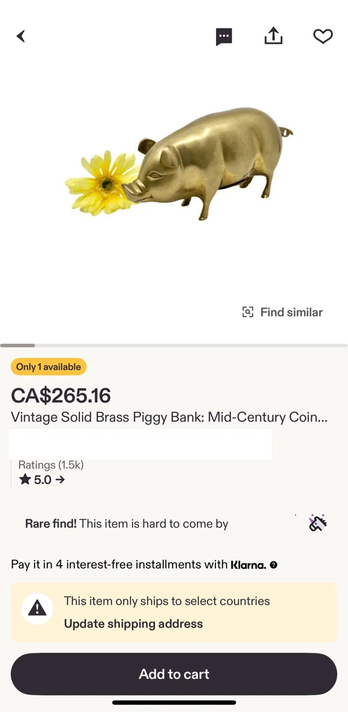 Large 16” vintage brass Piggy bank. image indicator(10)