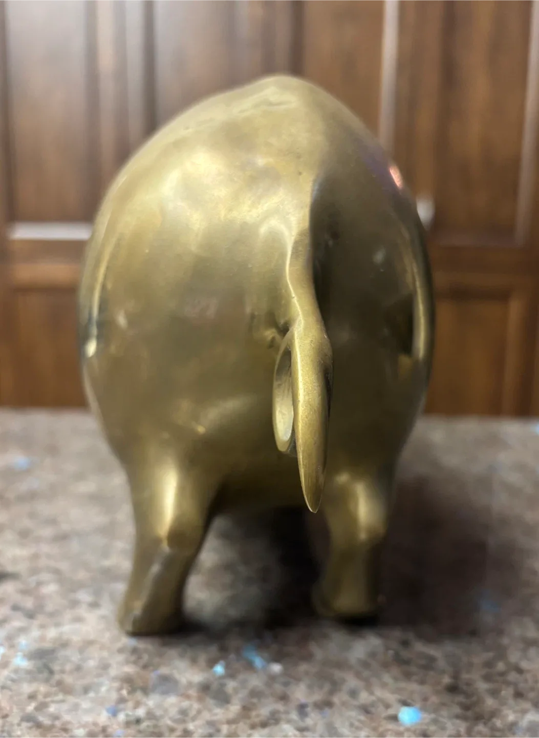 Large 16” vintage brass Piggy bank. image indicator(8)