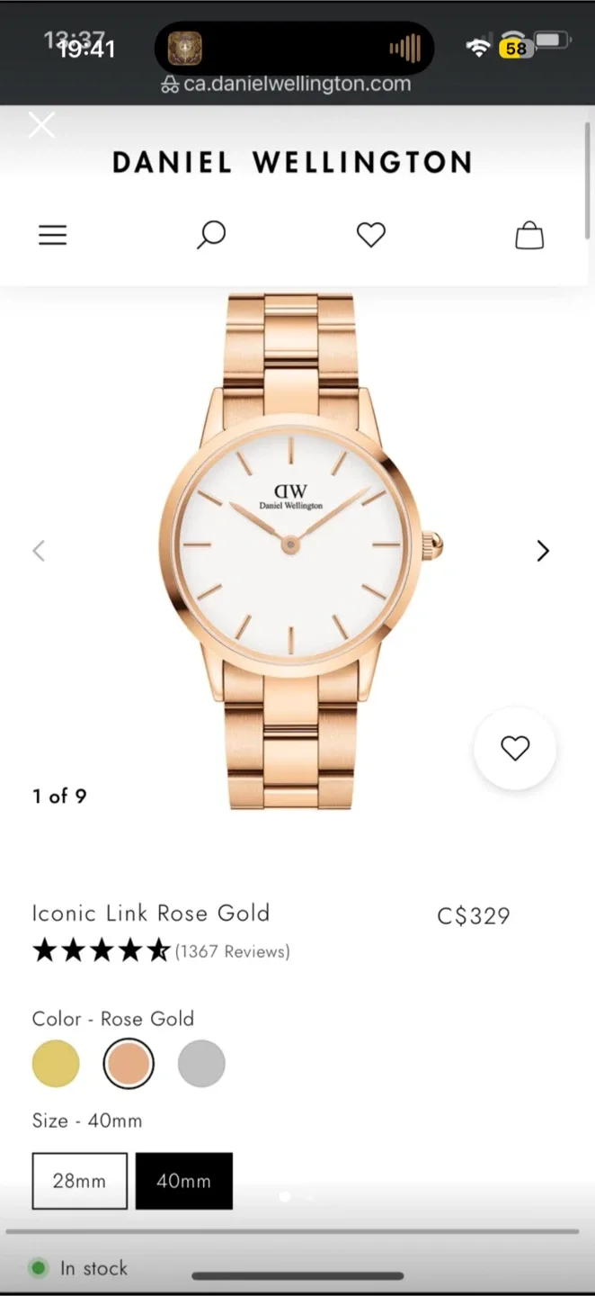 Daniel Wellington Iconic Link Rose Gold 40mm Watch