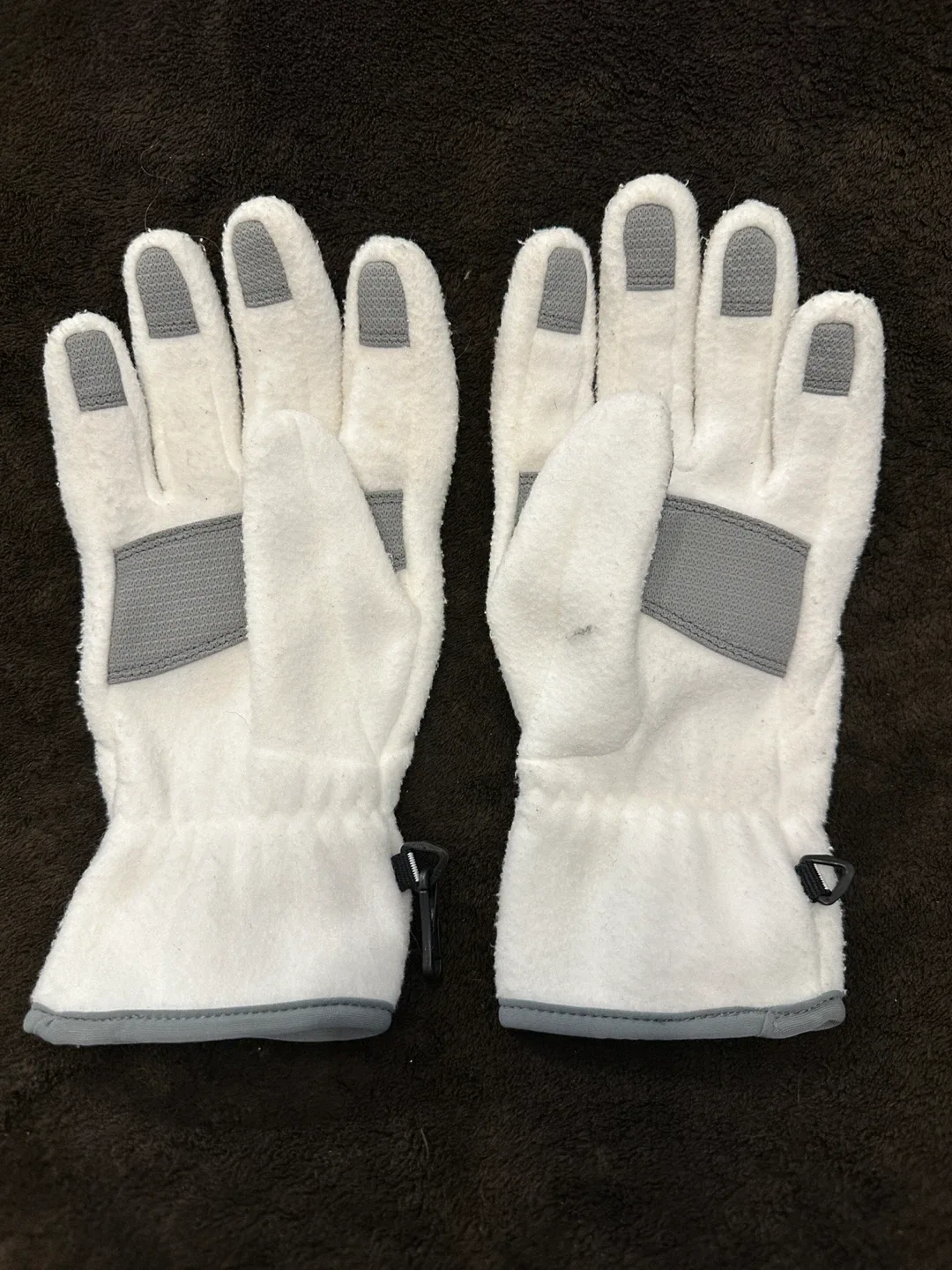 The North Face White Fleece Gloves - Size L/G image indicator(2)