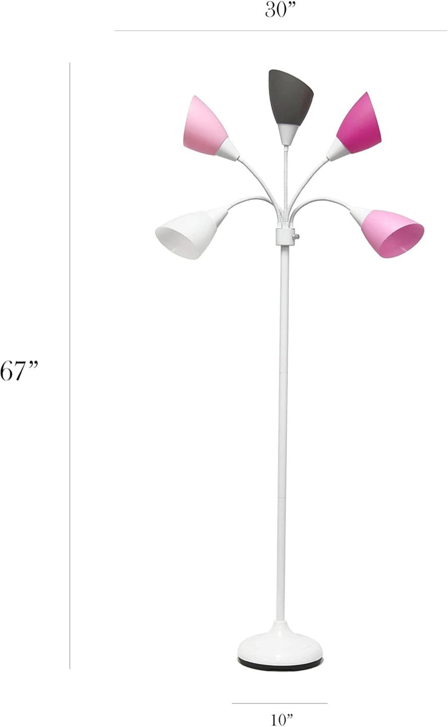 Simple Designs 5-Light Adjustable Gooseneck Floor Lamp - photo 3