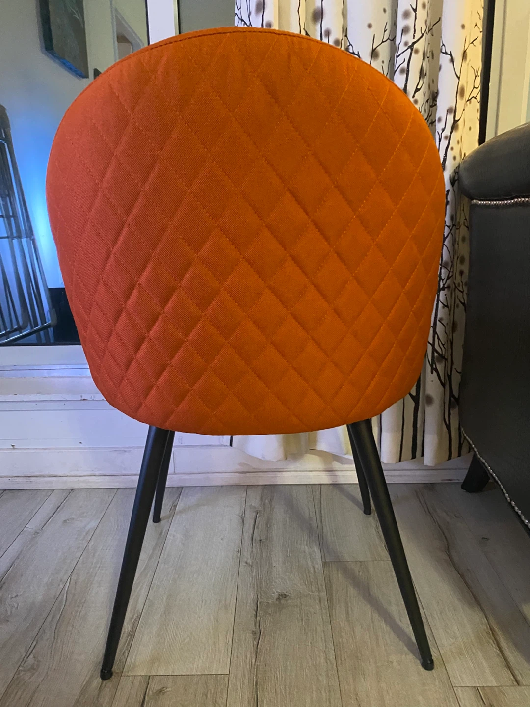 Orange chair with black legs - photo 3