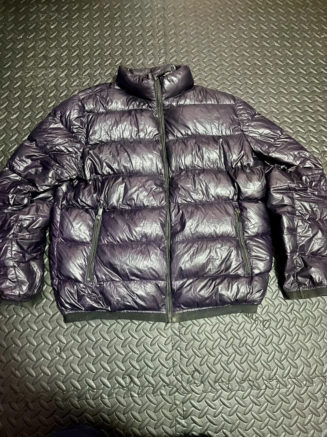 DKNY Purple Puffer Jacket - Size L thumbnail