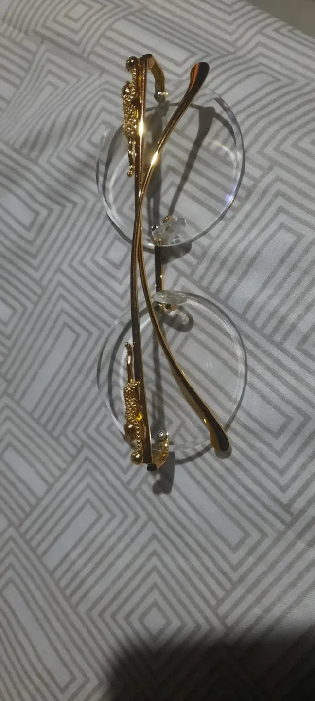 🥕Rimless Gold Frame Glasses image indicator(2)