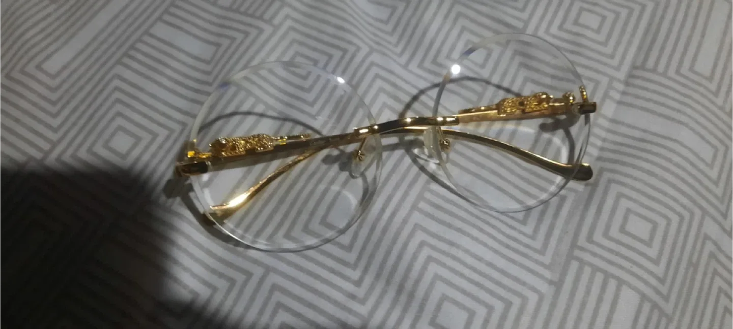 🥕Rimless Gold Frame Glasses image indicator(3)