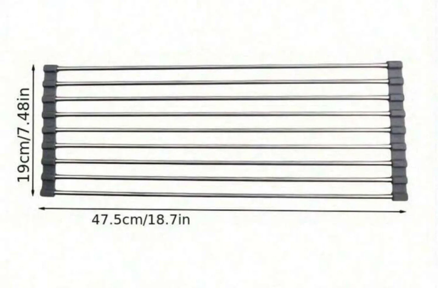 New - Roll Up Dish Drying Rack - Stainless Steel image indicator(3)