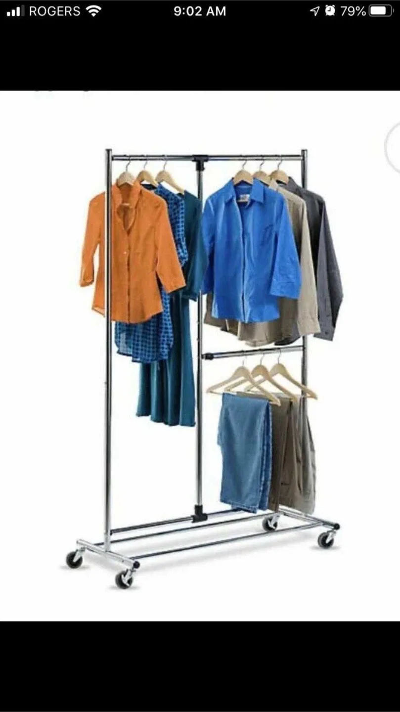 Rolling Double Rod Clothes Rack image indicator(3)