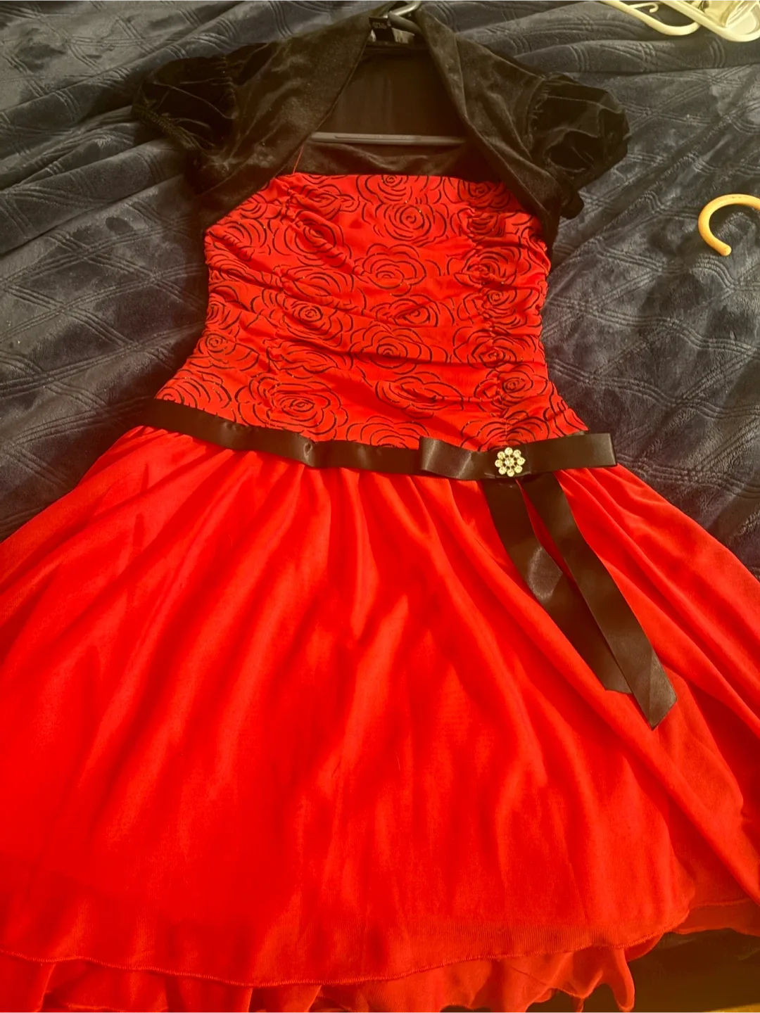 Red & Black Dress with Bolero image indicator(2)