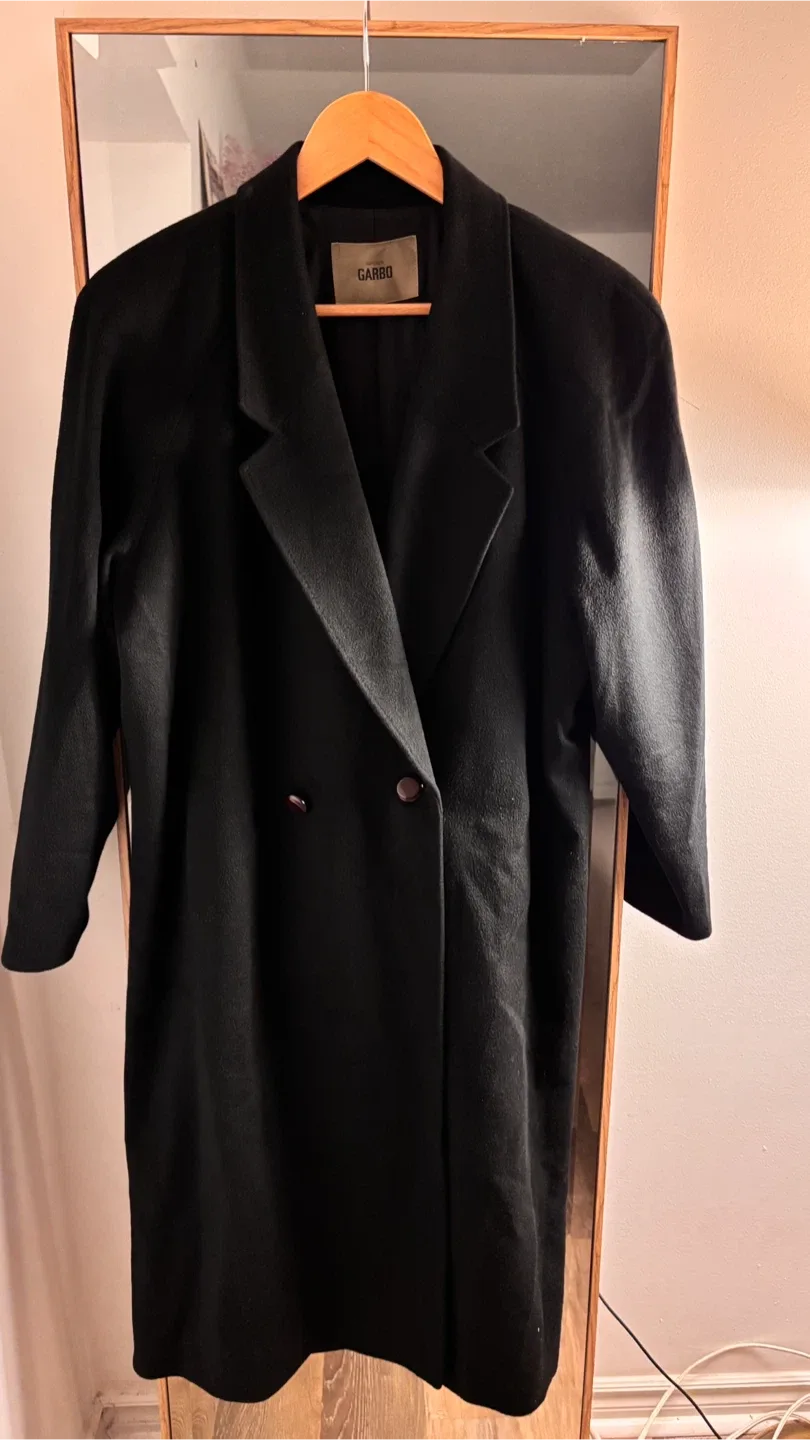 GARBO Black Cashmere Blend Coat