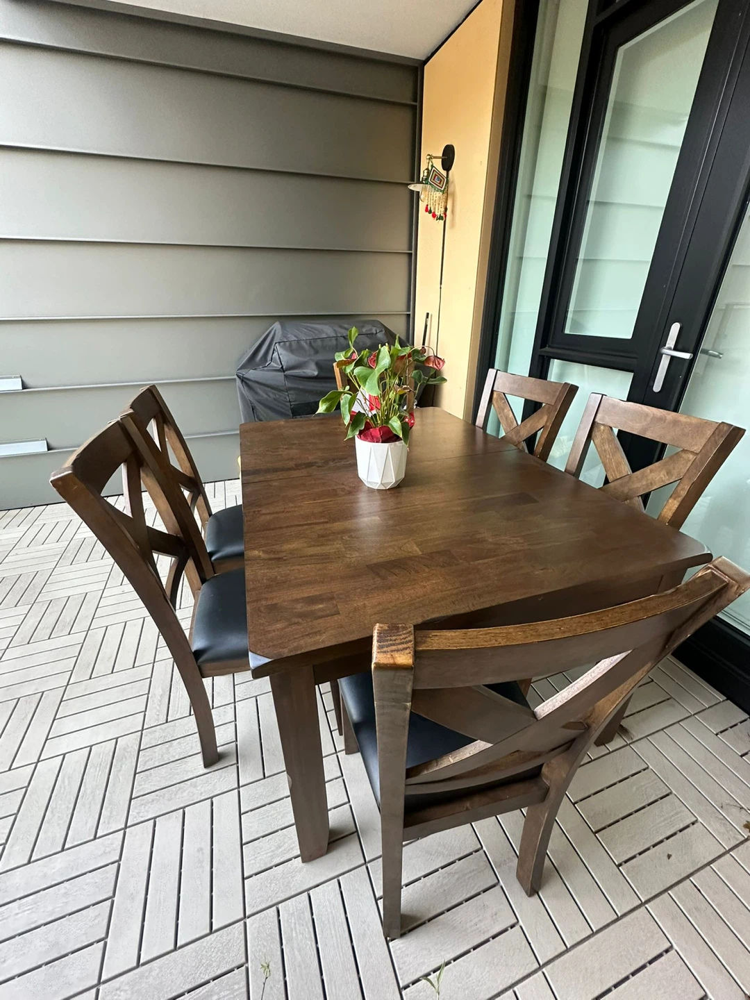 Wooden Dining Table with 6 Chairs - photo 2