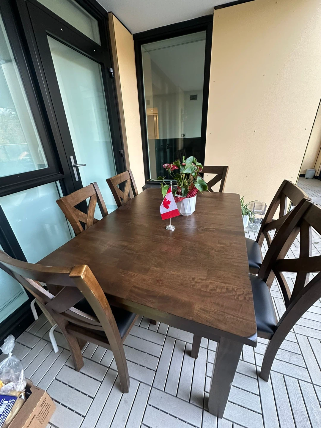 Wooden Dining Table with 6 Chairs
