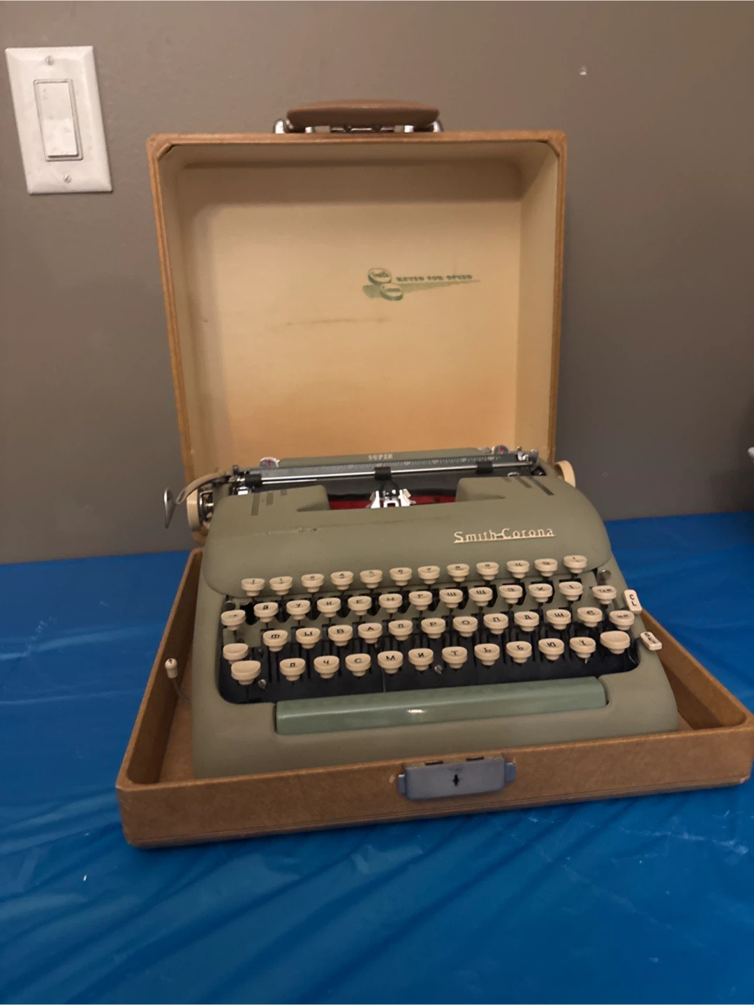 Smith Corona Russian Typewriter with Case
