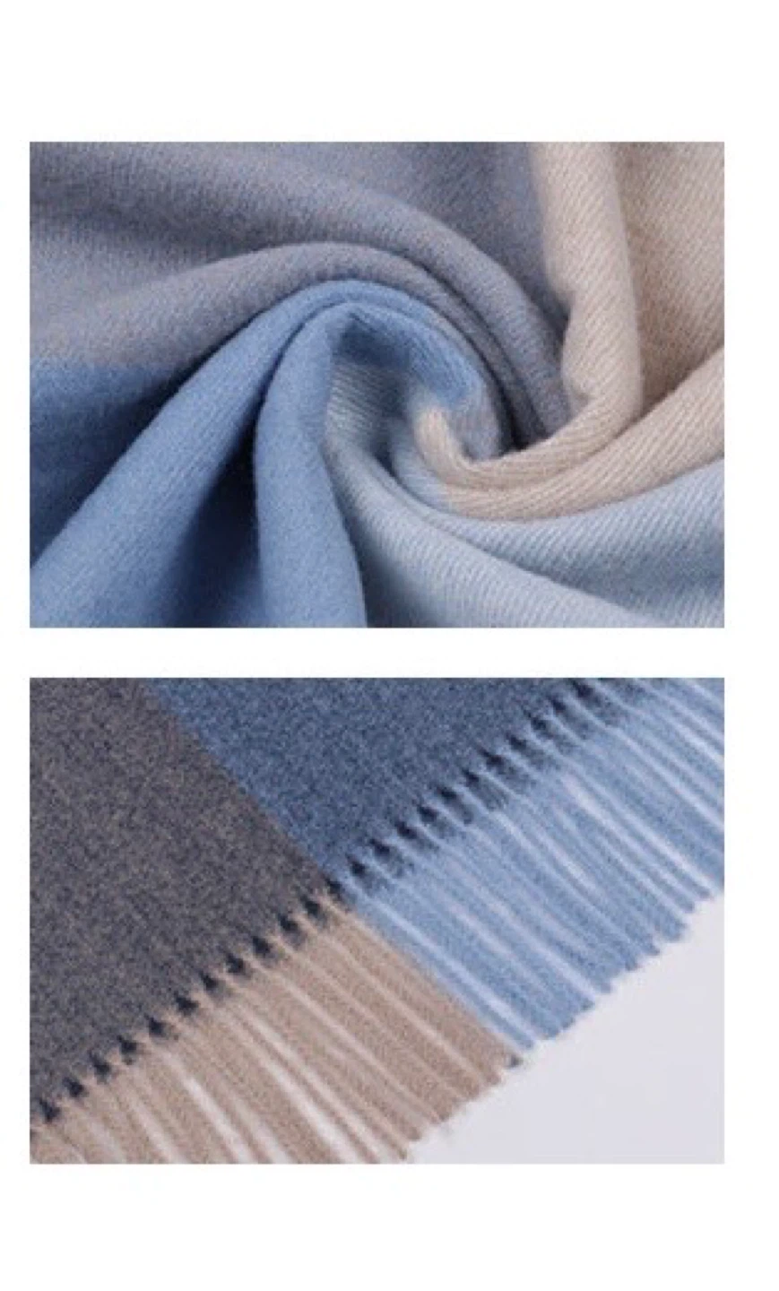 Plaid Scarf - Blue, Grey & Off-White - photo 2