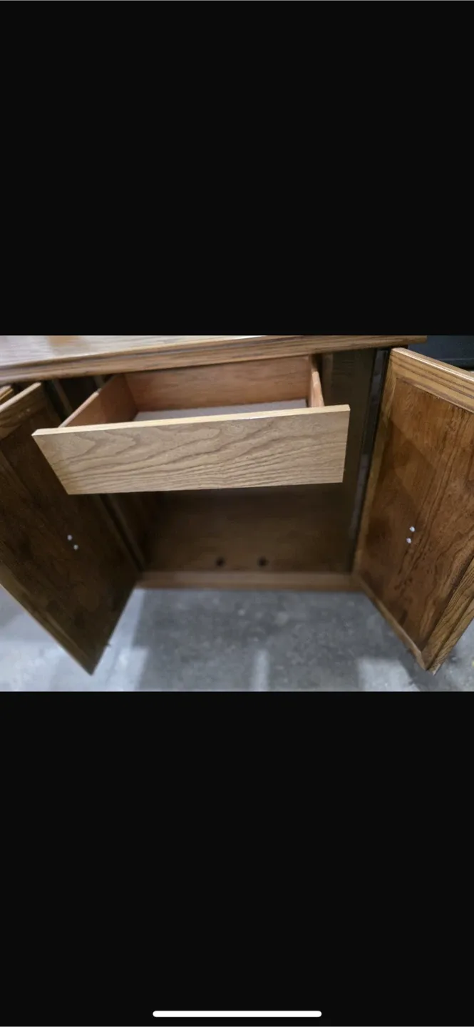 Wooden Cabinet with Doors and Drawer image indicator(3)