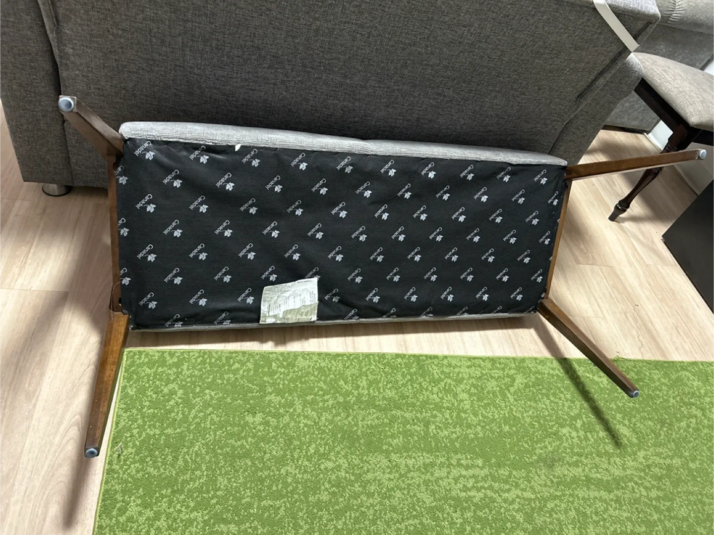 🥕🥕🥕Canadel Bench - Gray Fabric & Wood Frame image indicator(3)