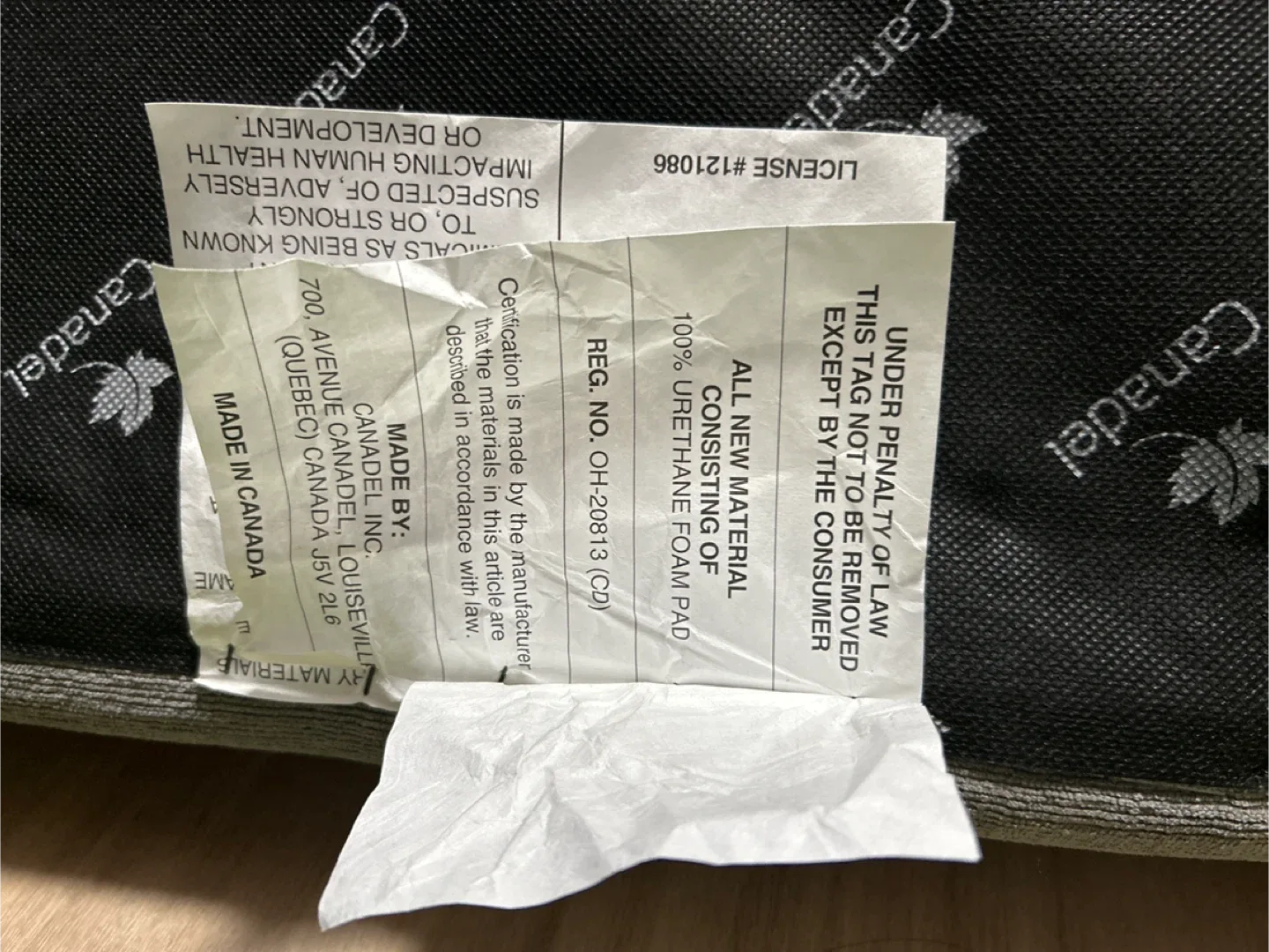 🥕🥕🥕Canadel Bench - Gray Fabric & Wood Frame image indicator(4)