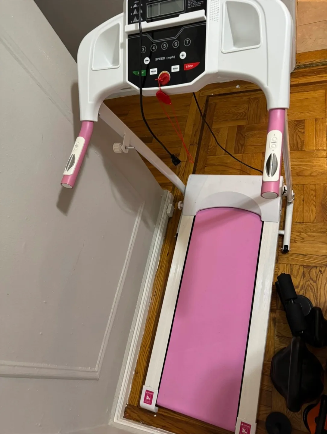 Pink & White Folding Treadmill