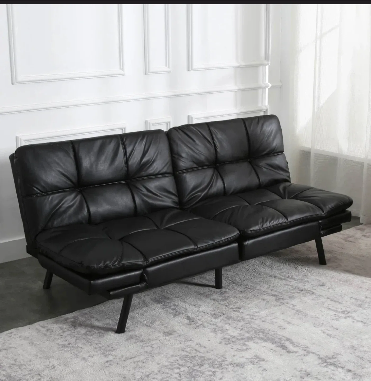 Black Futon Sofa Bed - Like New! image indicator(3)