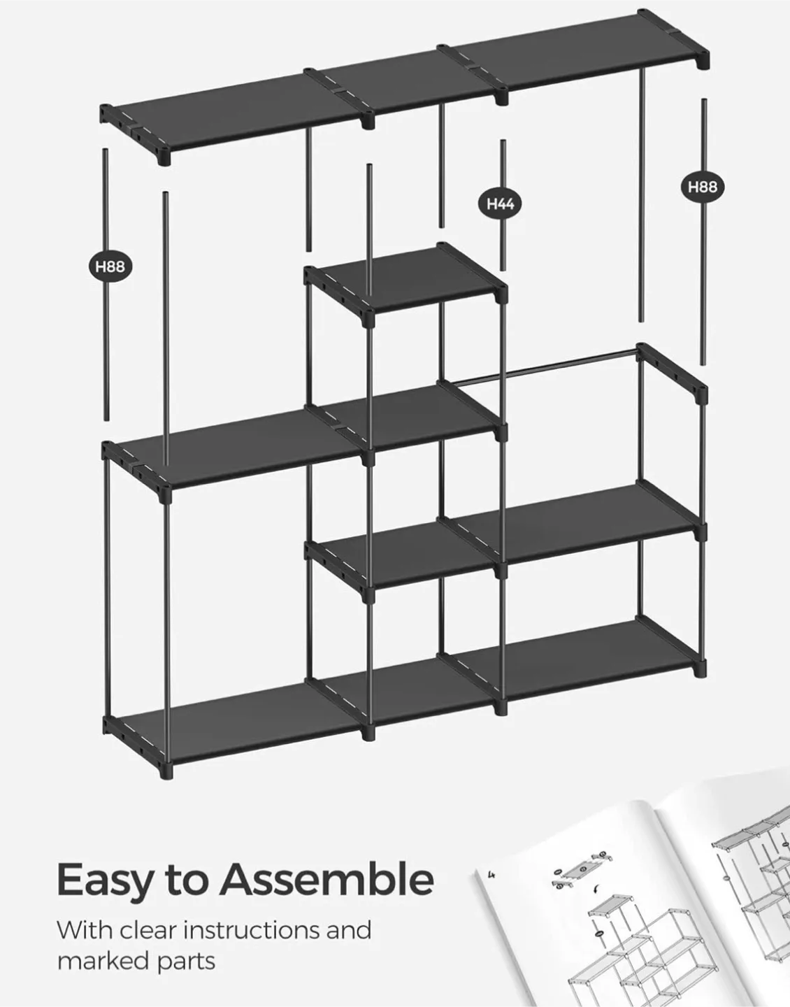Black Metal Closet Organizer Wardrobe image indicator(2)