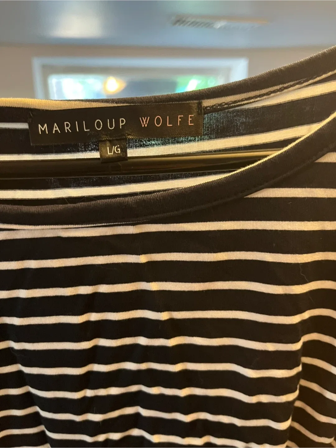 Mariloup Wolfe Black & White Striped Dress - L/G image indicator(2)