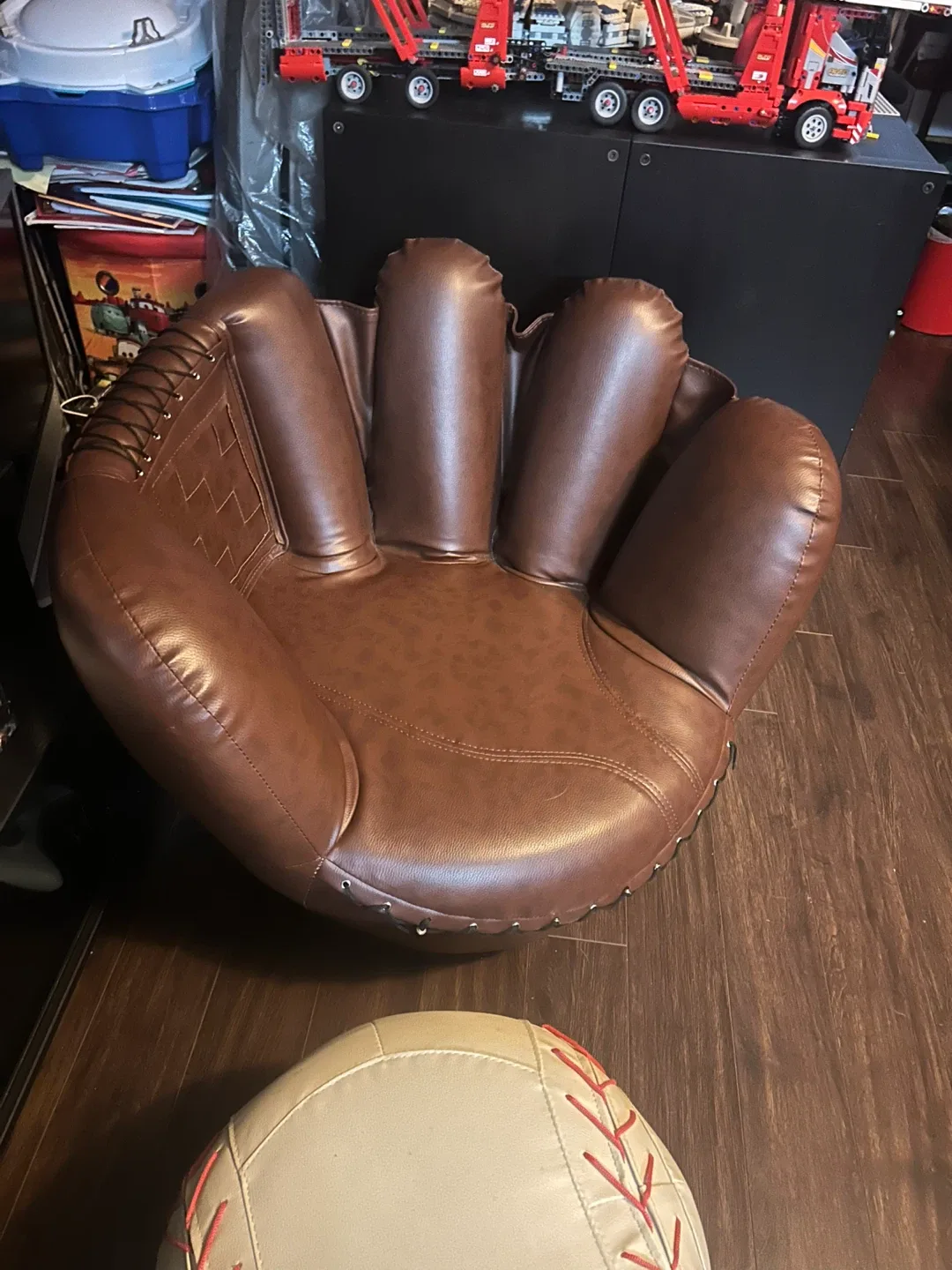 Baseball glove and and baseball footrest/chair set thumbnail
