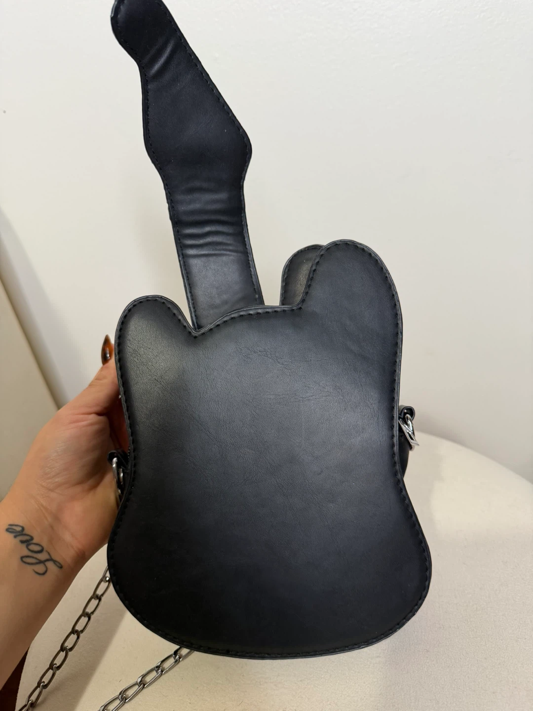 Guitar Shaped Crossbody Bag - Black & White - photo 2