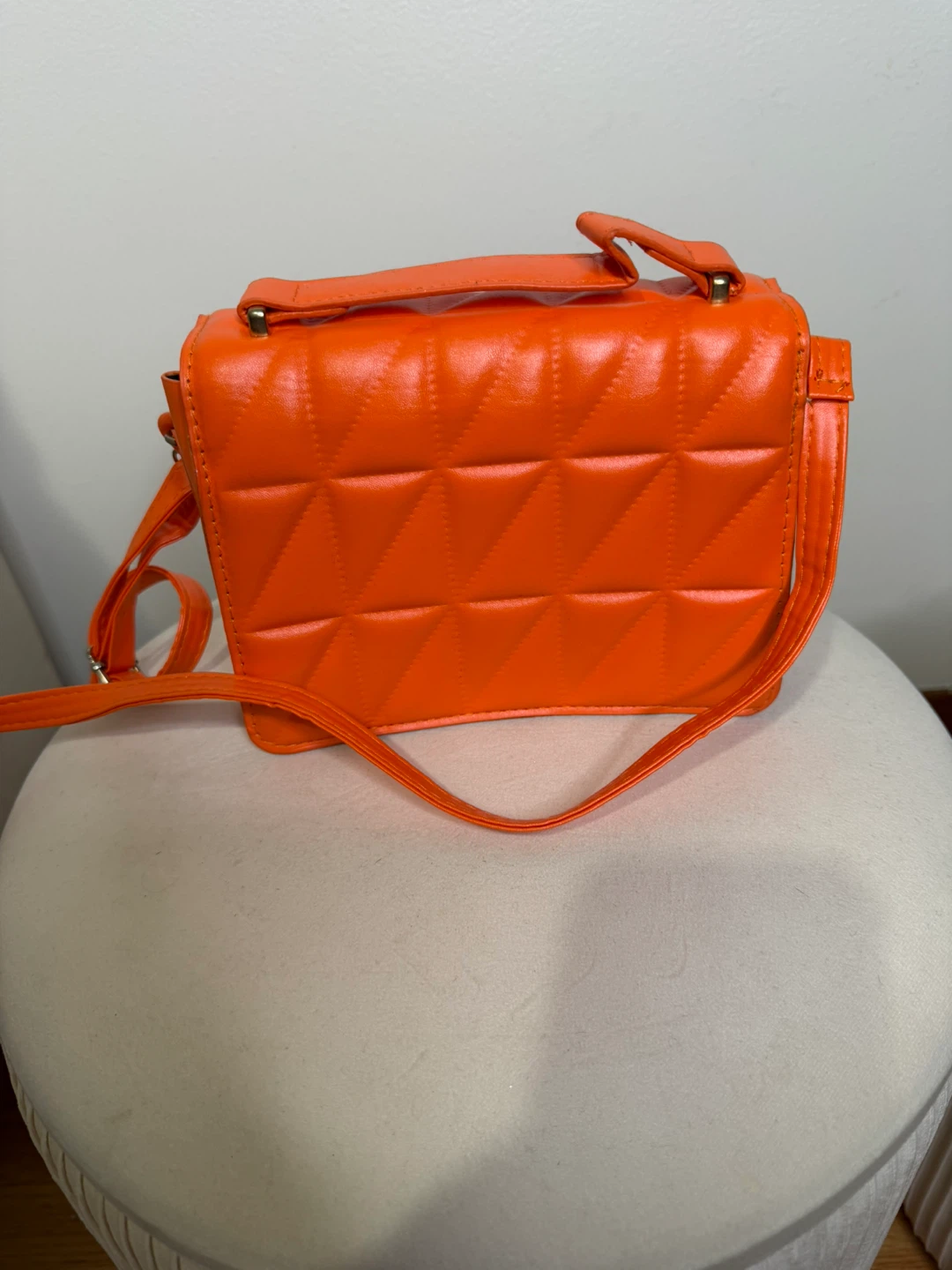 Orange Quilted Crossbody Bag - photo 2