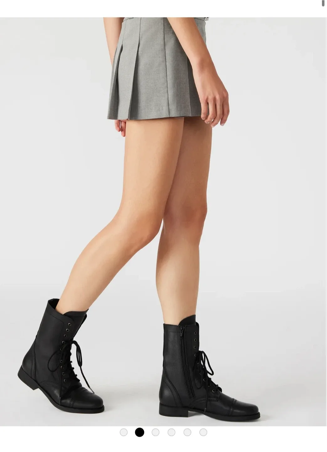 Steve Madden Black Leather Combat Boots image indicator(6)