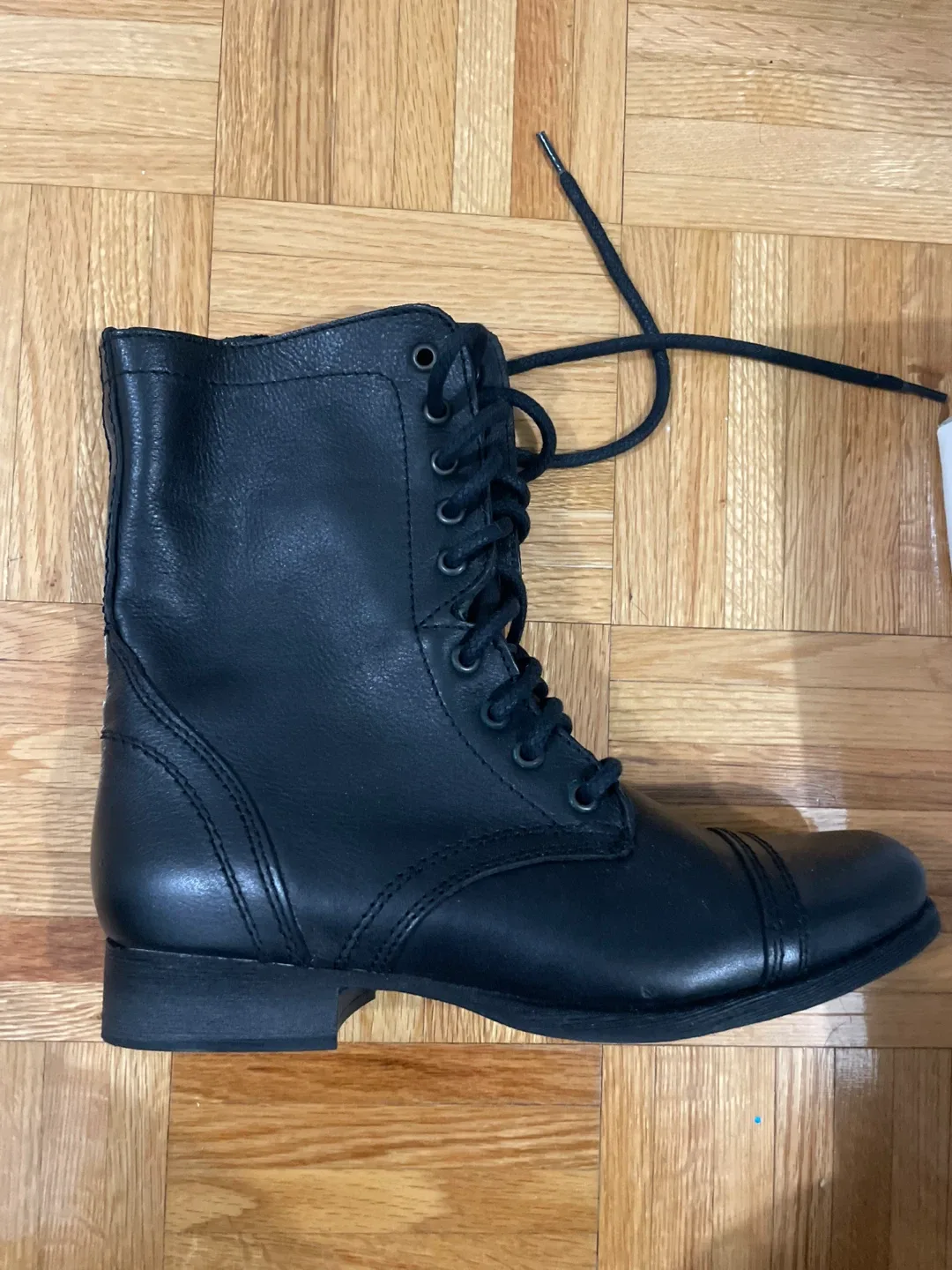 Steve Madden Black Leather Combat Boots image indicator(2)