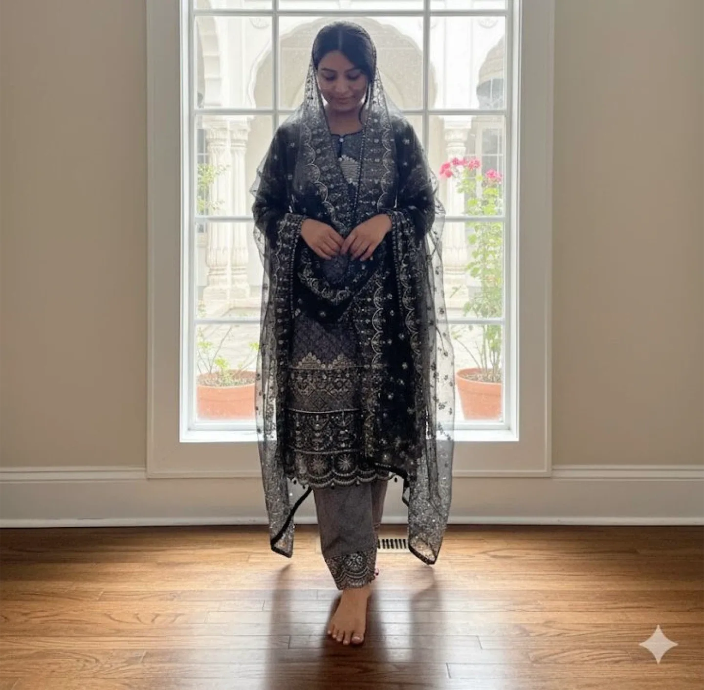 Black Spring Embroidered Dress thumbnail