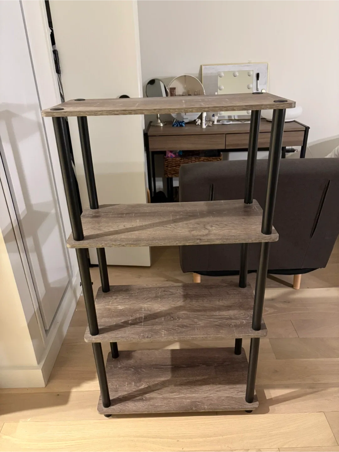 4-Tier Shelf - Wood & Metal