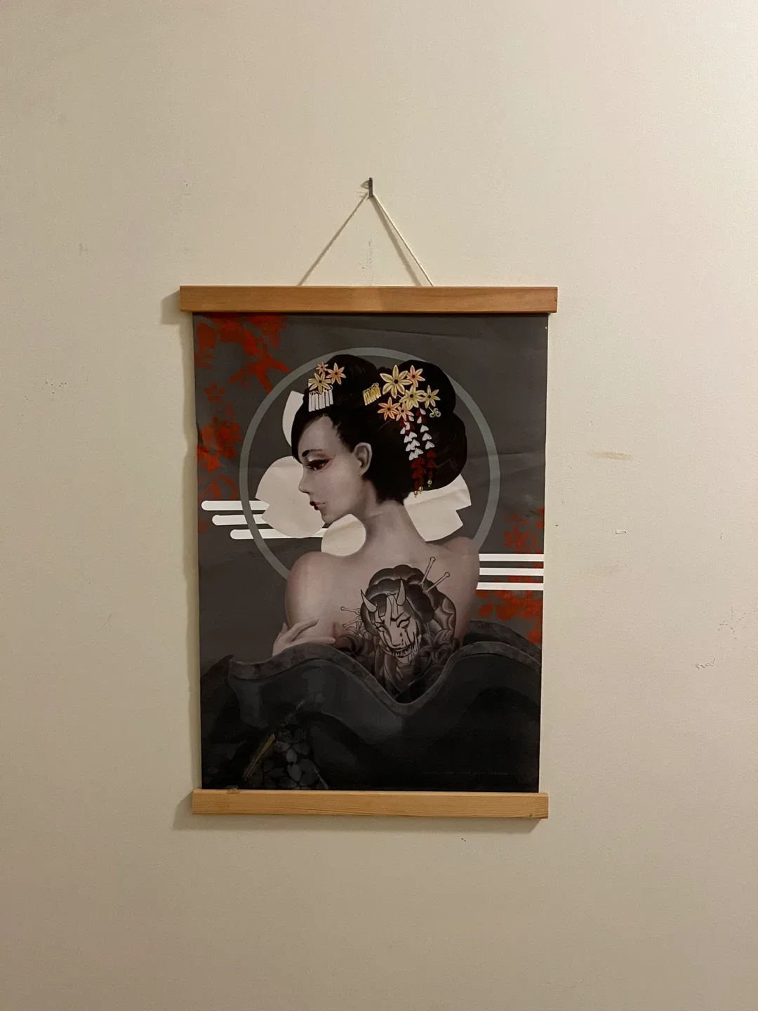 Japanese Geisha Koi Wall Hanging Tapestry thumbnail