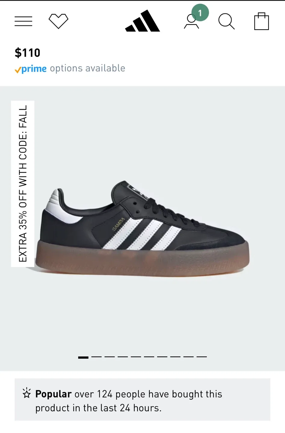 Adidas Samba Black Sneakers image indicator(4)