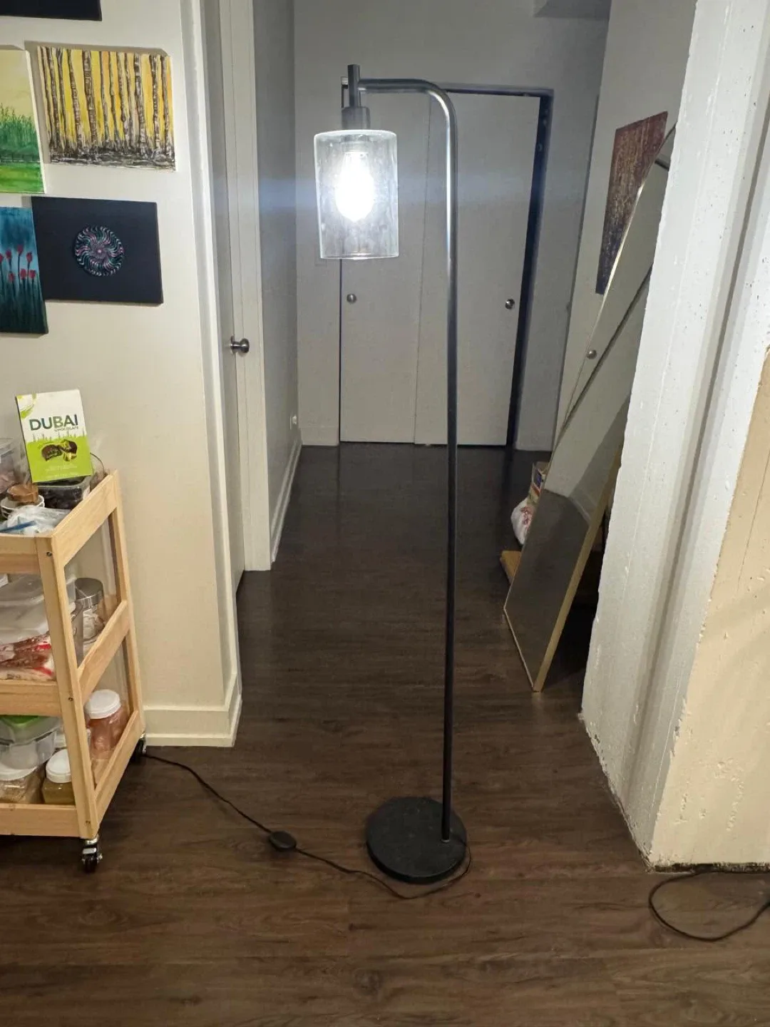 Floor Lamp with Glass Shade