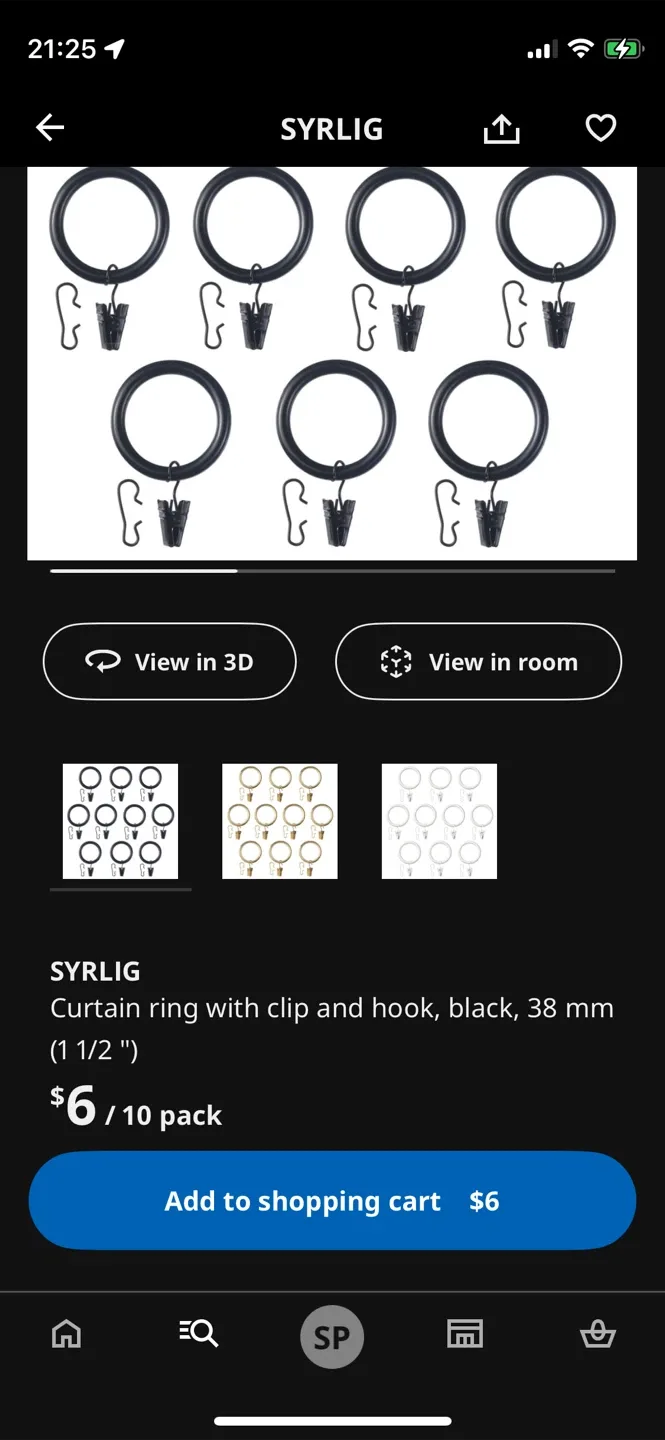 various curtain rods and curtain hardware; from Ikea; half price